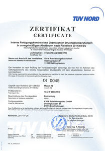 Zertifikat für interne Fertigungskontrolle
