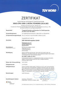 Zertifikat tragende Bauteile 2020